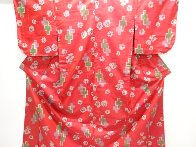 JAPANESE KIMONO / ANTIQUE KIMONO / SILK / MEISEN / WOVEN FLOWER